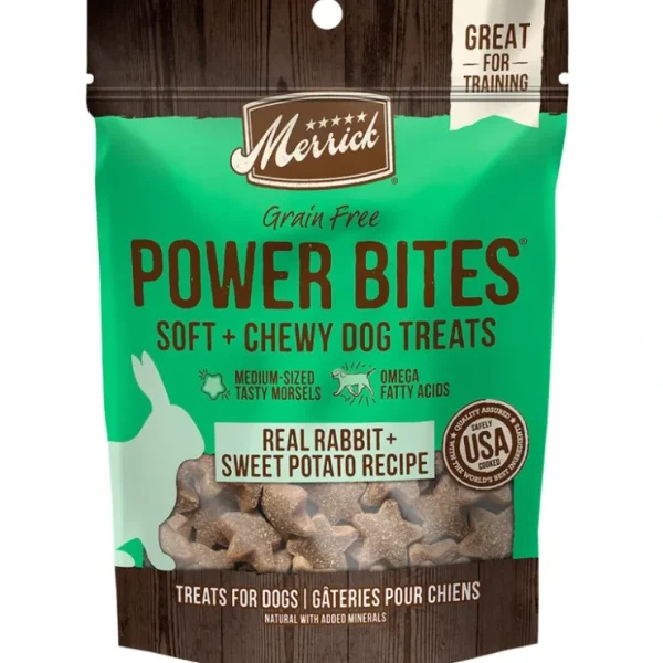 Best Sale Merrick, Power Bites - Real Rabbit + Sweet Potato Recipe - 6 oz - Dog Treat - Pet Home | The Perfect Pet Supplies Shopping Experience Dogs