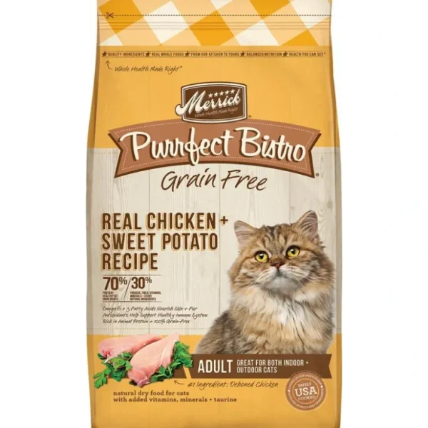Shop Merrick Purrfect Bistro Grain Free Real Chicken &Sweet Potato Recipe Dry Cat Food - Pet Home | The Perfect Pet Supplies Shopping Experience Cats