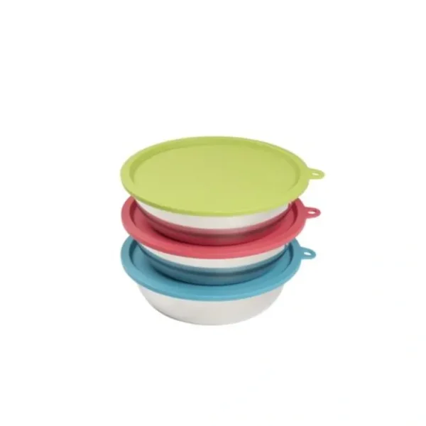 Cheap Messy Mutts 6pc Set with Three Stainless Steel Bowls and Three Silicone Lids - Pet Home | The Perfect Pet Supplies Shopping Experience Dogs