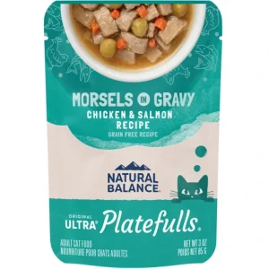 Hot Natural Balance Original Ultra Platefulls Chicken &Salmon Recipe Morsels in Gravy Wet Cat Food Pouches - Pet Home | The Perfect Pet Supplies Shopping Experience Cats
