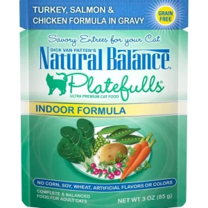Online Natural Balance Platefulls Indoor Grain Free Turkey Salmon and Chicken in Gravy Pouch Wet Cat Food - Pet Home | The Perfect Pet Supplies Shopping Experience Cats