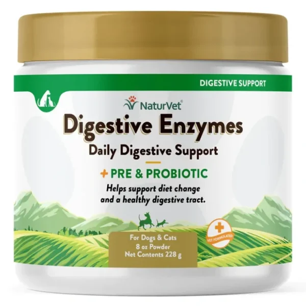 Hot NaturVet - Digestive Enzymes Powder with Prebiotics Probiotics for Cats Dogs - Pet Home | The Perfect Pet Supplies Shopping Experience Cats