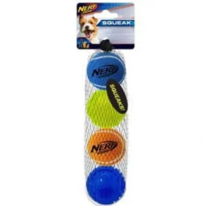 Best Nerf 4 Ball Pack 5cm - 2 x Squeak Tennis Balls / 2 x TPR Lightning LED Balls - Pet Home | The Perfect Pet Supplies Shopping Experience Pet Toys