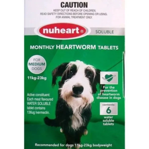 Clearance Nuheart Heartworm Tablets for medium dogs 11-23kg - Pet Home | The Perfect Pet Supplies Shopping Experience Dogs