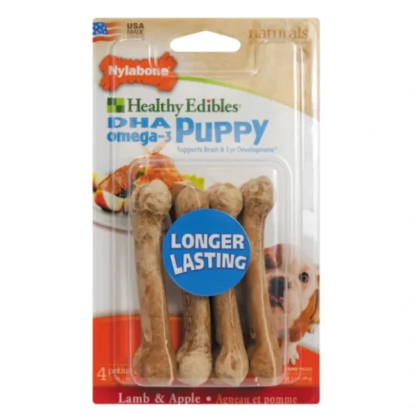Best Sale Nylabone Healthy Edibles Puppy Lamb And Apples Dog Treats (Petite: 4-pack) - Pet Home | The Perfect Pet Supplies Shopping Experience Dogs