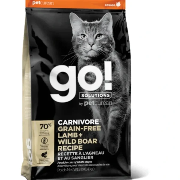 Petcurean GO! Solutions Carnivore Grain Free Lamb &Wild Boar Recipe Dry Cat Food - Pet Home | The Perfect Pet Supplies Shopping Experience