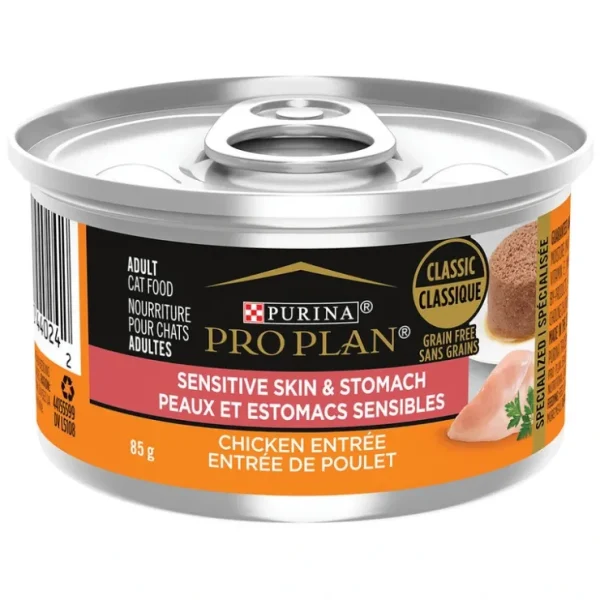 Pro Plan, Adult Cat Sensitive Skin & Stomach Grain-Free - Chicken Entrée - 85 g - Wet Cat Food - Pet Home | The Perfect Pet Supplies Shopping Experience