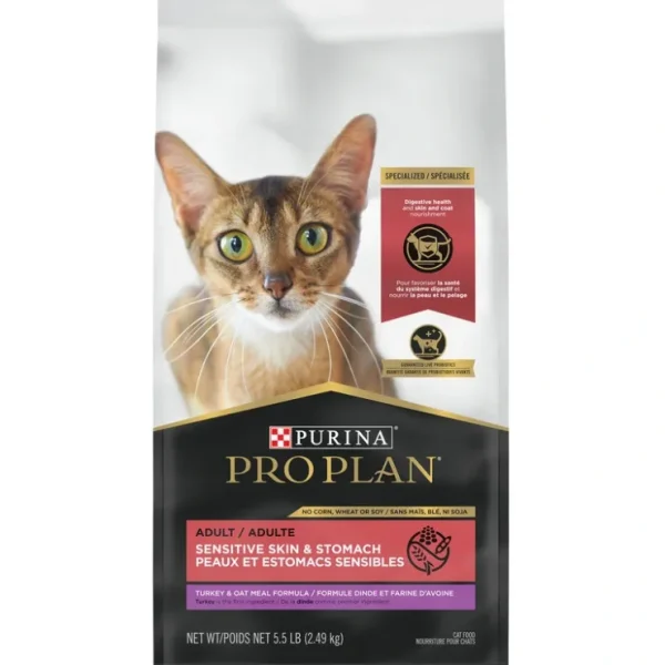 Pro Plan, Feline Adult - Sensitive Skin & Stomach - Turkey & Oatmeal - 2.49 kg - Dry Cat Food - Pet Home | The Perfect Pet Supplies Shopping Experience