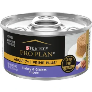 Purina Pro Plan Prime Plus Adult 7+ Turkey & Giblets Entrée Wet Cat Food 85g - Pet Home | The Perfect Pet Supplies Shopping Experience