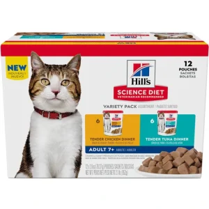 Science Diet, Adult 7+ Tender Dinners Wet Cat Food Variety 12 Pack - 80 g - Wet Cat Food - Pet Home | The Perfect Pet Supplies Shopping Experience