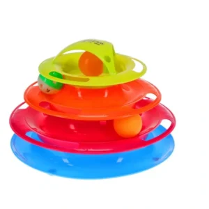 Scream Triple Layer Orb Tower Cat Toy With Top Arch Multicolour 25X25X16.5Cm - Pet Home | The Perfect Pet Supplies Shopping Experience