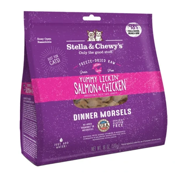 Stella & Chewy's, Cat Freeze-Dried Raw, Yummy Lickin' Salmon & Chicken Dinner Morsels - 510 g - Pet Home | The Perfect Pet Supplies Shopping Experience