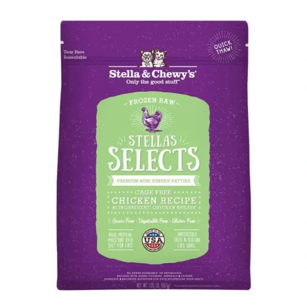 Stella &Chewy's Stella's Selects Cage-Free Chicken Frozen Raw Cat Food - Pet Home | The Perfect Pet Supplies Shopping Experience