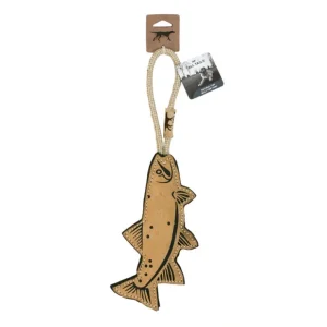 Tall Tails, Leather & Wool Trout - Tan - 16" - Tug Dog Toy - Pet Home | The Perfect Pet Supplies Shopping Experience