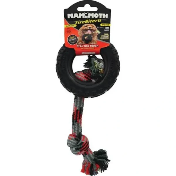 Tirebiterii Paw Track Tire W/Rope 9 X19Cm - Pet Home | The Perfect Pet Supplies Shopping Experience