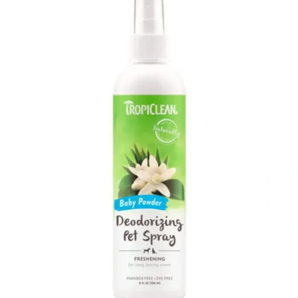 TropiClean Deodorizing Spray Baby Powder 236mL - Pet Home | The Perfect Pet Supplies Shopping Experience