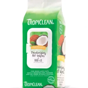 TropiClean Hypo Allergenic Deodorizing Bath Wipes for Dogs and Cats - Pet Home | The Perfect Pet Supplies Shopping Experience