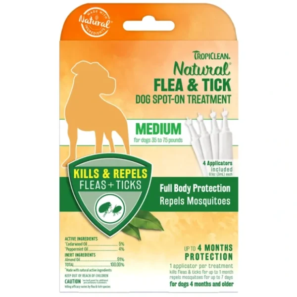 TropiClean Natural Flea & Tick Spot-On Treatment - Pet Home | The Perfect Pet Supplies Shopping Experience