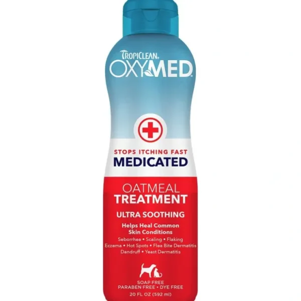 TropiClean OxyMed Medicated Anti-Itch Conditioning Treatment for Pets (20-oz) - Pet Home | The Perfect Pet Supplies Shopping Experience