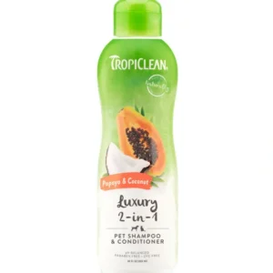 TropiClean Papaya & Coconut Luxury 2-in-1 Shampoo and Conditioner for Pets (20 oz) - Pet Home | The Perfect Pet Supplies Shopping Experience