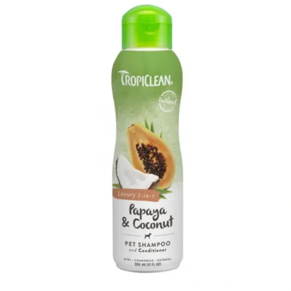 TropiClean Shampoo & Conditioner Papaya & Coconut Luxury 2-in-1 592mL - Pet Home | The Perfect Pet Supplies Shopping Experience