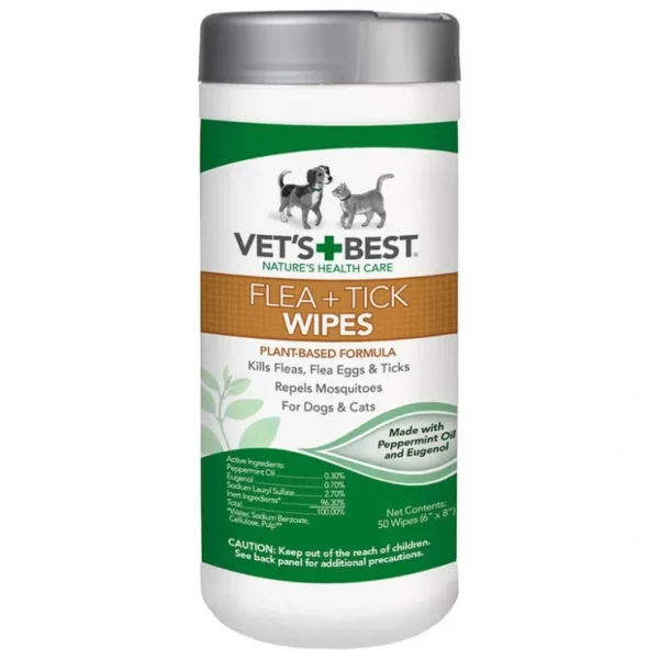 Vet's Best Flea + Tick Wipes 50 ct - Pet Home | The Perfect Pet Supplies Shopping Experience