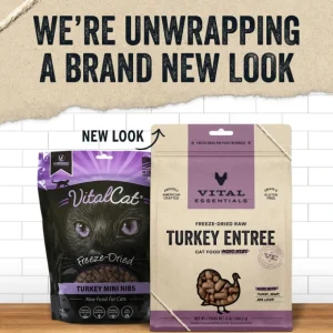 Vital Essentials Grain Free Turkey Mini Nibs Freeze Dried Raw Food for Cats - Pet Home | The Perfect Pet Supplies Shopping Experience