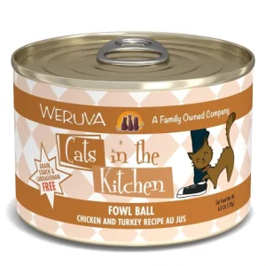 Weruva Cats in the Kitchen Fowl Ball Chicken and Turkey Recipe Au Jus Canned Cat Food (3.2-oz, single can) - Pet Home | The Perfect Pet Supplies Shopping Experience