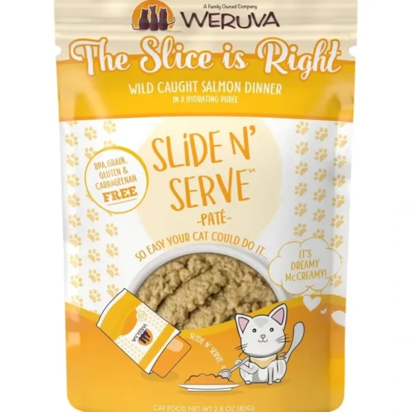 Weruva Slide N' Serve Grain Free The Slice is Right Wild Caught Salmon Dinner Wet Cat Food Pouch - Pet Home | The Perfect Pet Supplies Shopping Experience